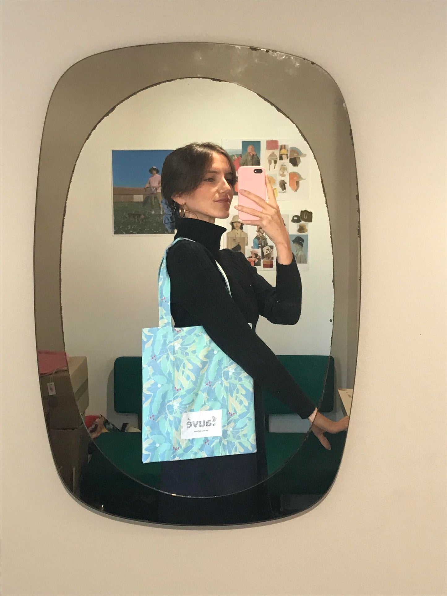 Tote bag vert d'eau